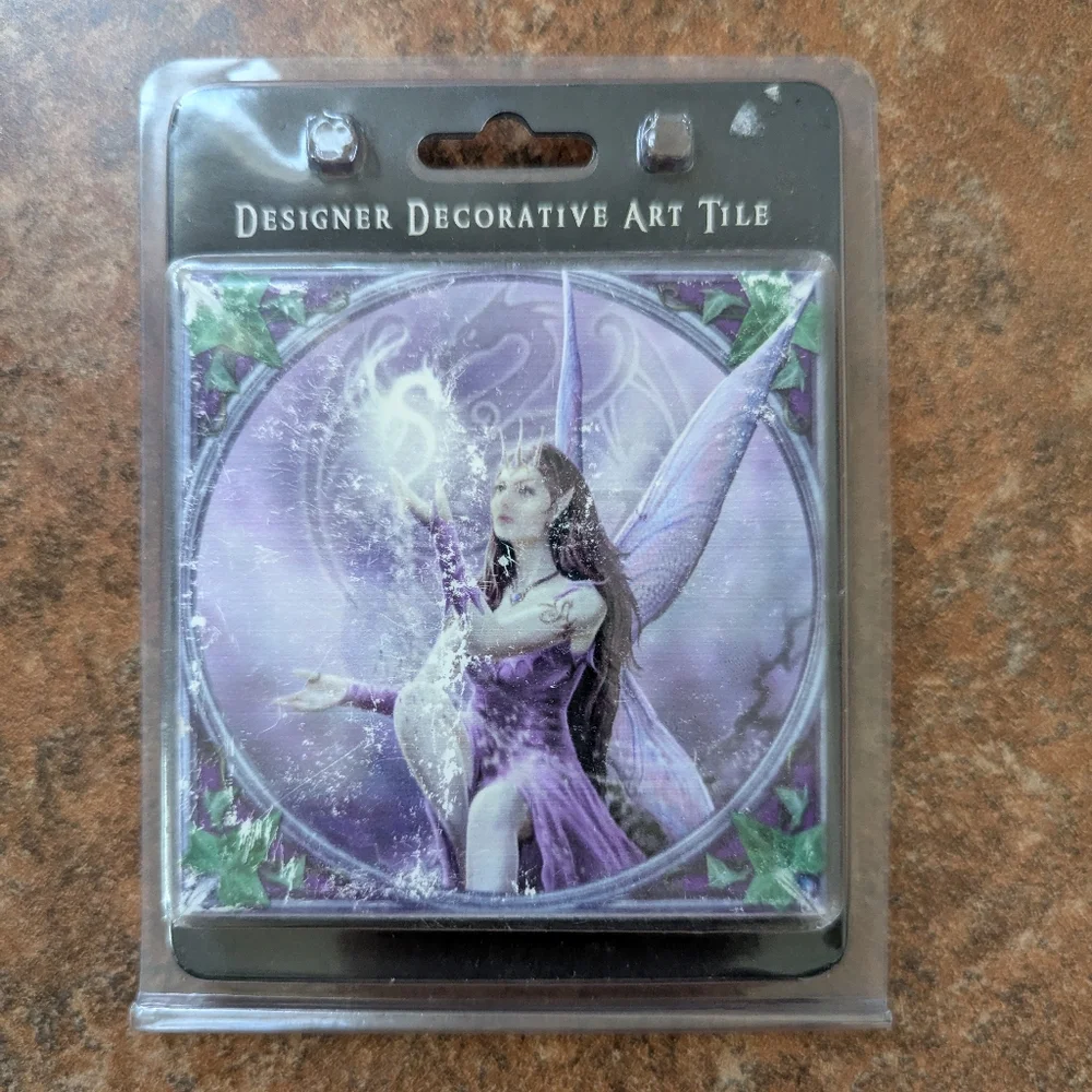 Anne Stokes Fairy Fantasy Decorative Art Tile Pre Owned Minor Wear